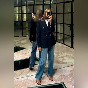 Zara Black Blazer with Gold Buttons